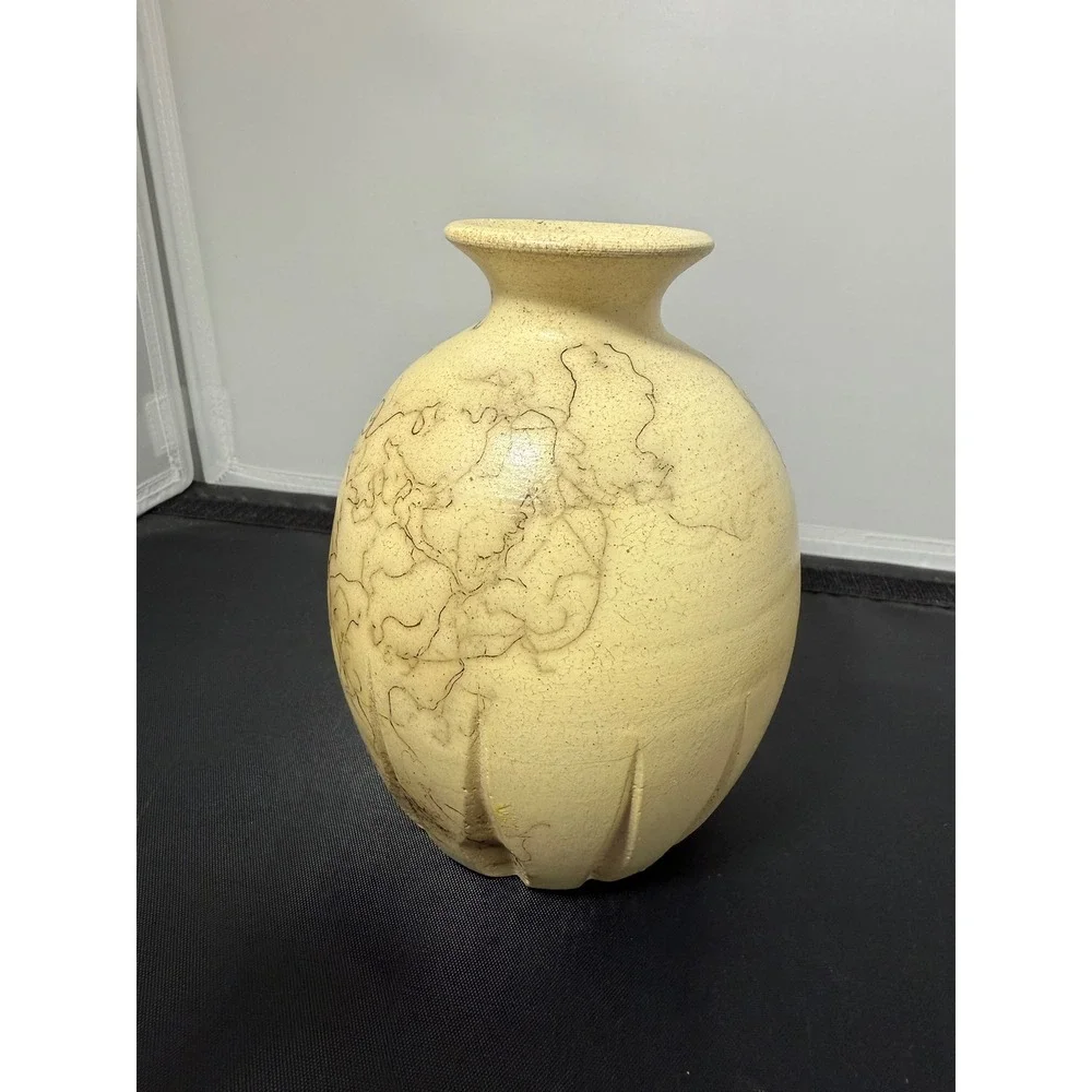 Vintage Horsehair‎ Vase pottery Navajo abstract Handmade Art Turn & Burn 5.5